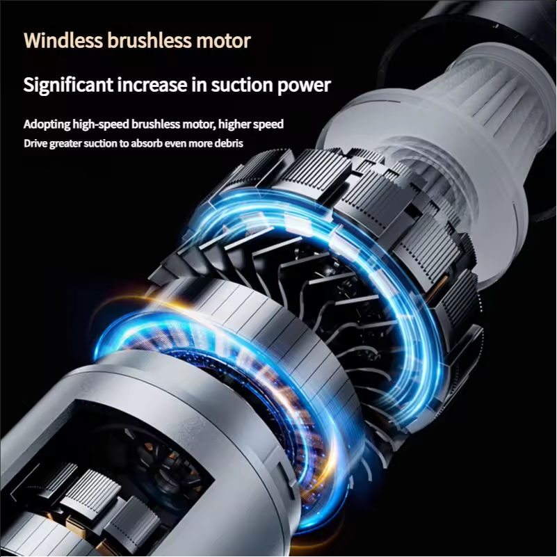 Powerful 16000Pa Suction Cordless Car Vacuum Cleaner 6000mAh Rechargeable Handheld Vacuum Cleaner for Home Office and Pet Care